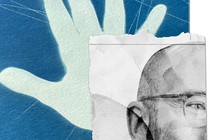 A collage with photos of Guy Ben-Aharon looking in opposite directions
