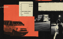 A collage showing picture of a van, legal documents, and the picture of an ambulance.