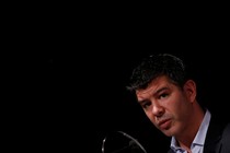 Uber CEO Travis Kalanick, addresses a gathering at an event in New Delhi, India, December 16, 2016