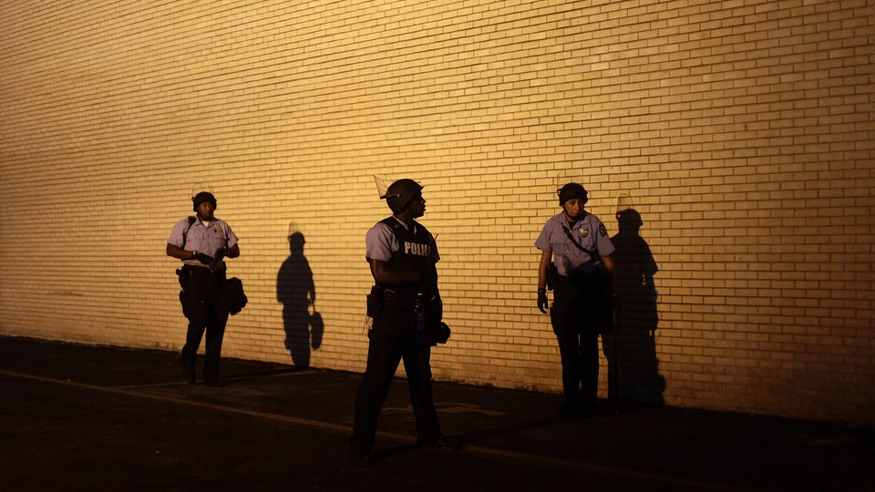 Police officers in Ferguson, Missouri