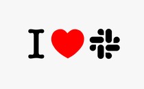 A pictogram saying "I love slack"