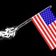 An illustration showing an American flag with a lit matchstick for a pole