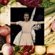 Collage of a photo of RFK Jr., a photo of vegetables, and diagrams of men in loose white clothing performing aerobic exercises