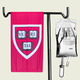 a harvard emblem hung by an iv bag