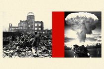 A photo of the nuclear bomb and the aftermath in Hiroshima