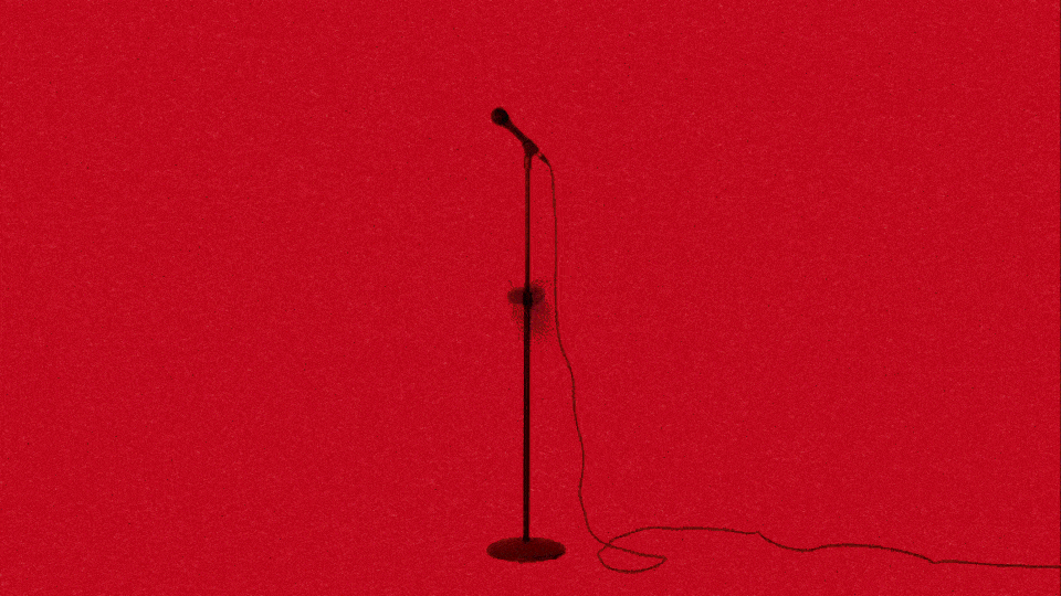 Microphone with a bug flying around it