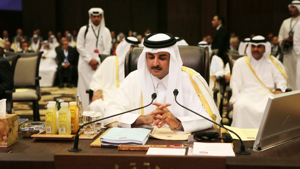 Emir of Qatar Sheikh Tamim Bin Hamad Al Thani attends the Arab League summit on March 29, 2017.