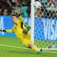 Japan's Shūichi Gonda attempts to block a Croatia penalty kick
