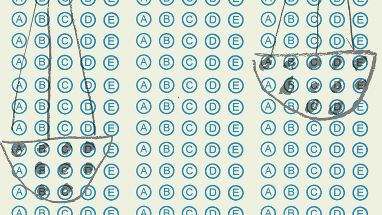 Image of a scale using filled-in standardized-test bubbles