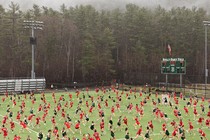 photo illustration of overcrowded women's lacrosse field