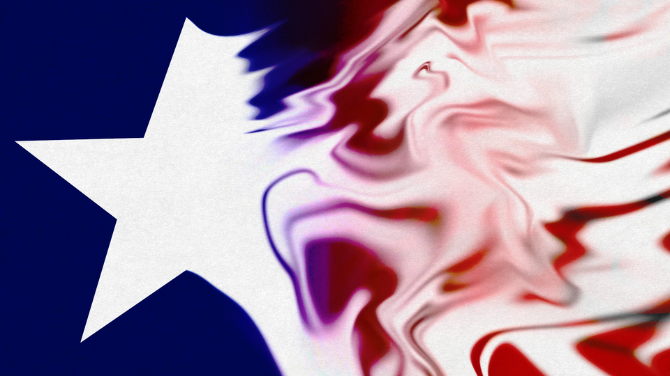 A star on the American flag melting