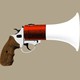 An illustration of a gun and a megaphone