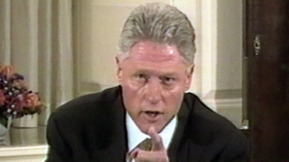 Bill Clinton pointing at the camera