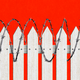 Illustration of picket fence with barbed wire