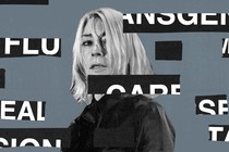 Kim Gordon collage with fragments of text