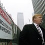 Donald Trump in Chicago in 2004, as demolition of the old Chicago Sun-Times building begins.