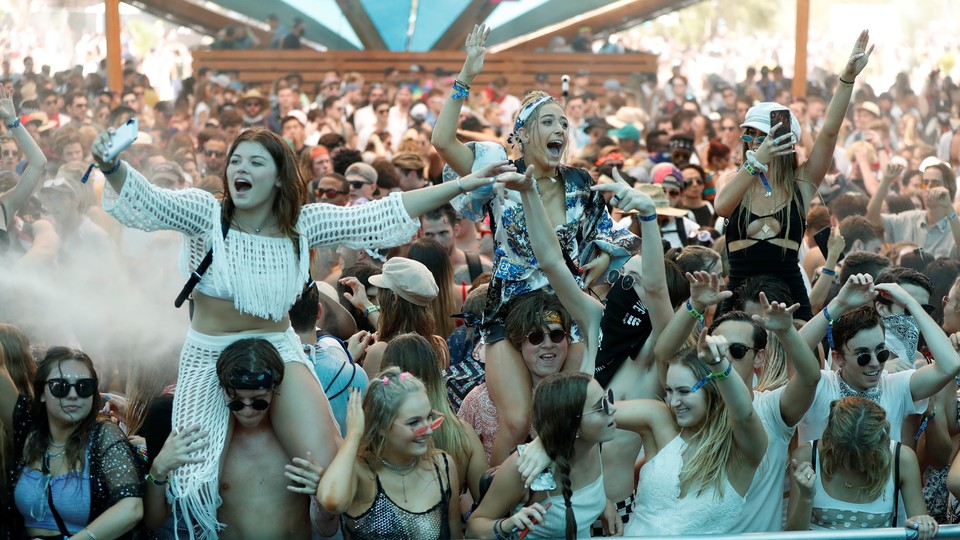 Revelers at the 2018 Coachella music festival