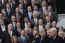 Orrin Hatch speaks to a group of congressional Republicans.