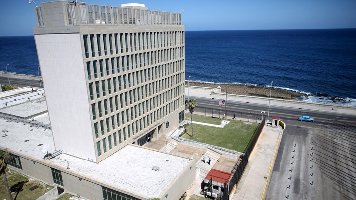 The U.S. Embassy in Havana, Cuba, which is near the ocean