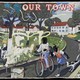 A Kerry James Marshall painting of two Black children coming down a road, one on a bike and the other on foot
