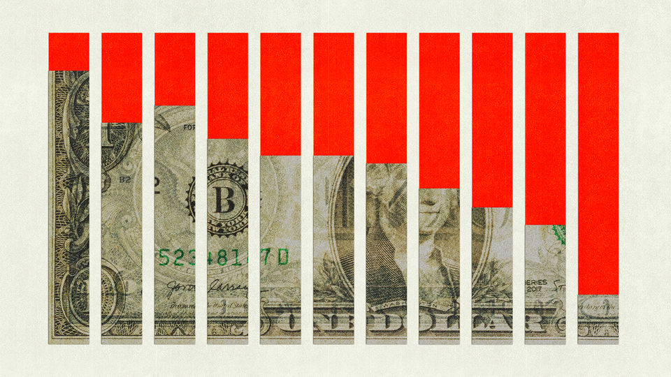 The U.S. dollar with bar graphs on top