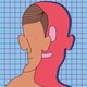 An illustration showing a man peering through a screen in a cutout of a person's head