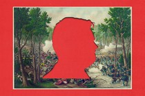 A picture of the Revolutionary War, with silhouette of J. D. Vance's face cut in the middle