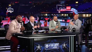 Shaquille O’Neal, Ernie Johnson, Kenny Smith, and Charles Barkley from TNT's Inside the NBA