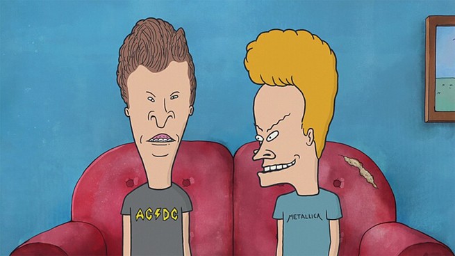 Beavis and Butthead sitting on a couch