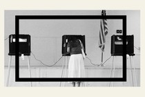 a woman at a voting booth