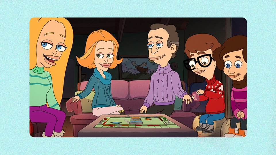 A family sits around a board game in a scene from 'Big Mouth'