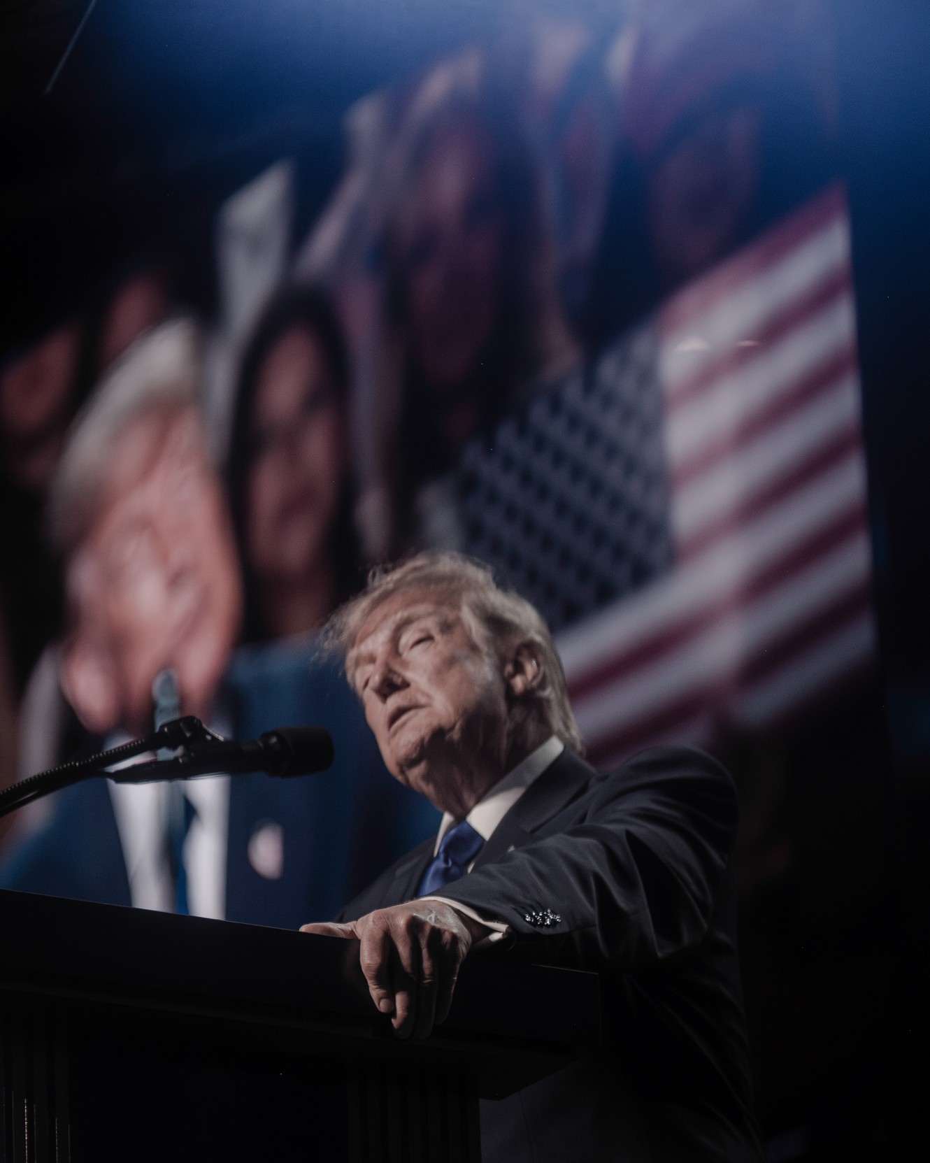 Donald Trump at a podium