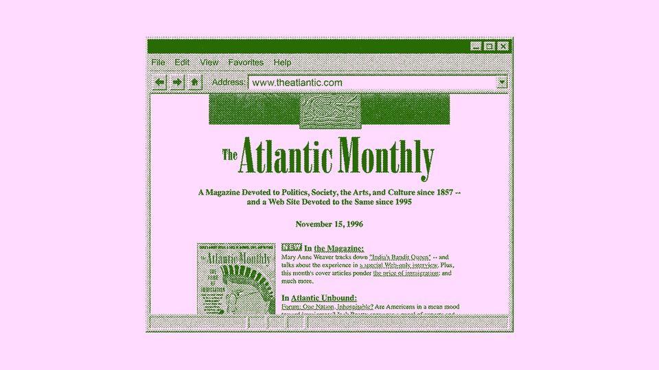 Atlantic Monthly website homepage, 1996 edition