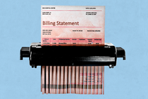 Billing statement doing through a paper shredder