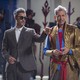 The director Taika Waititi on the set of 'Thor: Ragnarok' with Jeff Goldblum
