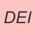 The letters "DEI" collapsing