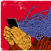 An illustration of a man holding a smartphone with worms flying out of it and attacking him