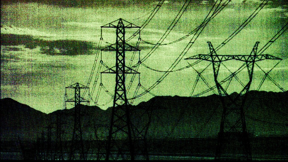 An illustration of power lines