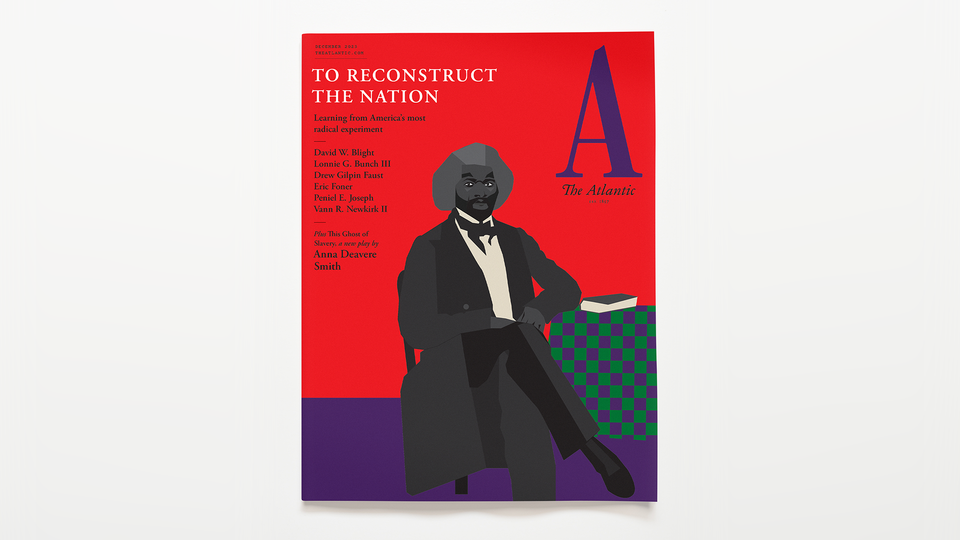 photo of cover of December 2023 Atlantic magazine "To Reconstruct the Nation"