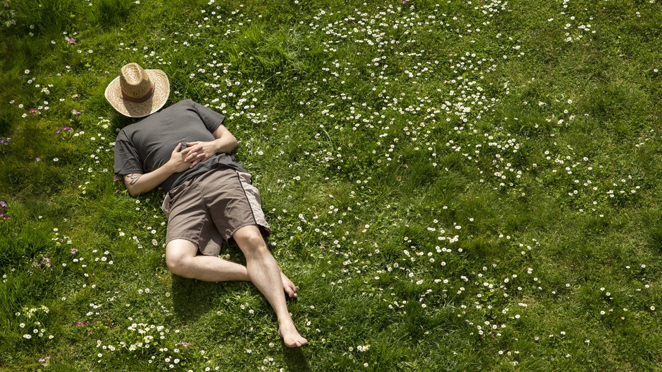 Man relaxing in grass