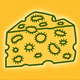 An illustration of infected cheese