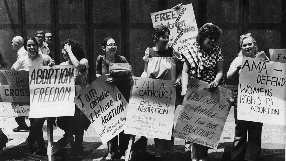 Women protesting in favor of abortion rights