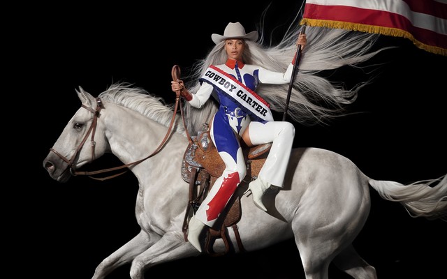 Beyoncé riding a horse