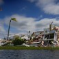 An image of a Florida waterside property ruined by Hurricane Ian.