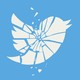 An illustration of a shattered Twitter bird