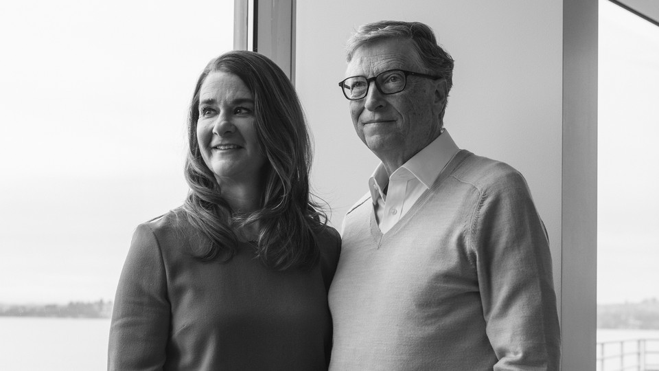 Bill and Melinda Gates stand together