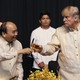 Vietnam's prime minister, Nguyen Xuan Phuc, and Donald Trump raise a glass at the Association of Southeast Asian Nations meeting in Manila in November 2017.