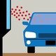 An illustration of a car in a pharmacy drive-thru window.