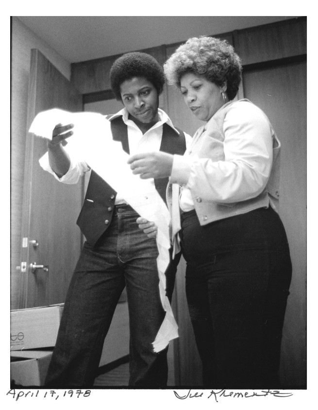 Toni with her colleague Errol McDonald at Random House.