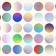 An assortment of round Twitter avatars that look like color gradients
